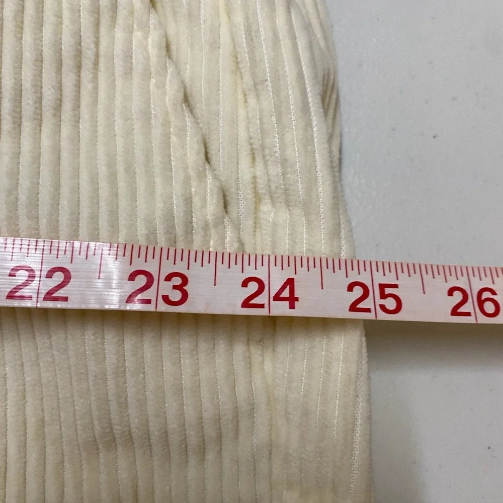 Vtg Lands End Corduroy Trousers Mens 44x26 Cream Made in USA Heritage Ivy Preppy
